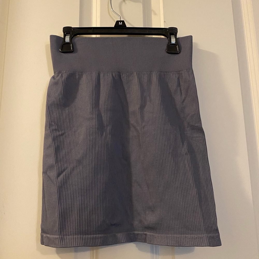 OQQ Gray ribbed Skirt for Work